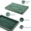 Marble Bathroom Vanity Tray, Natural Luxury Vanity Home Kitchen Bathroom Table Tray, Stone Decorative Countertop Dresser Trays for Key Coffee Perfume Jewelry Makeup (Blackish Green, 12" x 8" x 1.2")