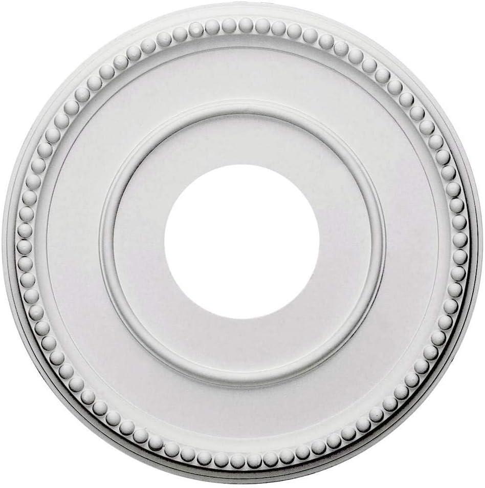 Ekena Millwork CM12BR Bradford Ceiling Medallion, 12 1/2"OD x 3 7/8"ID x 3/4"P (Fits Canopies up to 6 5/8"), Primed
