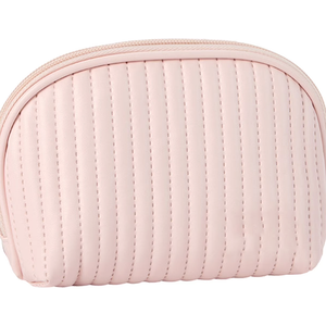 Cute Makeup Bag Mini Cosmetic Pouch for Women Small Quilted Beauty Bag Handy Zipper Pouch Cosmetic Bag Cosmetic Bag A Pink