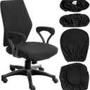 4 Pcs Computer Chair Covers with Armrest - Universal Protective Stretchable Office Chair Cover - Office Gaming Chairs Seat Cover for Swivel Chairs Rotating