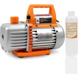 BACOENG 3.5CFM Vacuum Pump, 110V 1/3HP Single Stage Rotary Vane HVAC Vacuum Pump with Oil, for R12 R22 R134a R410a AUTO AC Refrigerant Recharging, Degassing Resin