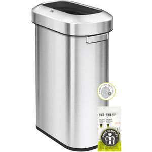 EKO Urban 24 Gallon/ 90 Liter Open Top Stainless Steel Slim Commercial Trash Can, Tall Kitchen Garbage Bin, Heavy-Duty Commercial Grade Large Trash Can for Home, Office, Hotel, Cafe, Restaurant, Dorm