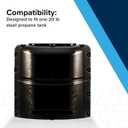 Camco Single Camper/RV Propane Tank Cover - Features a Removable Top Panel & Heavy-Duty Polymer Design - Fits 20lb. Steel Single Tanks (40578)