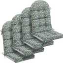 Geelin 4 Pcs Outdoor Patio Chair Cushion Thick High Back Adirondack Chair Cushion Tufted Weather & Fade Resistant Anti-Slip Outside Rocking Chairs Pads with Ties, 44 x 19 x 4 Inch (Paisley Teal Amber)