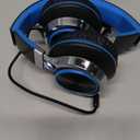 AILIHEN C8 Kids Headphones Wired, On-Ear Headphones with Microphone and Volume Control Foldable Corded Stereo 3.5mm Headset for School Teens Smartphones Chromebook Laptop Tablets Travel (Black Blue)