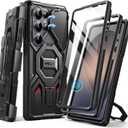 TONGATE Magnetic Stand for Samsung Galaxy S26 Ultra Case, Compatible with Magsafe, [Camera Cover & 2 Front Frames][Military Drop Protection] S26 Ultra Case Built-in Screen Protector & Belt Clip, Black