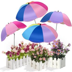 Colorful Plant Umbrellas for Outdoor Plants, Large (40") Sun Protection Shade Cover with M-Shaped Insert, Garden Shades for Potted Plants, Garden Beds, Patio Flower (4 Pcs)