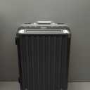 Carry On Luggage with Spinner Wheels, 8010S Aluminum Frame Zipperless Polycarbonate Hard Shell Suitcase (ZX-Core, Charcoal Metallic, 20 Inch)