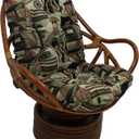 Blazing Needles Patterned Tapestry Swivel Rocker Chair Cushion, 48" x 24", Picasso