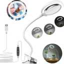 Magnifying Glass with Light and Stand, 3X Magnifier with Clam, Desk Magnifying Lamp for Crafting, Reading, Sewing, Hobbies, Close Work