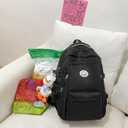 Teclado Kawaii Backpack with Cute Accessories Lightweight Bookbags Laptop Bag Waterproof Casual Travel Daypacks (Black)