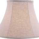 Aspen Creative 38029-2, Handsewn Bell Traditional Collapsible Spider Shade in Oatmeal Linen Fabric, 9" Top x 18" Bottom x 13" Slant, Set of 2