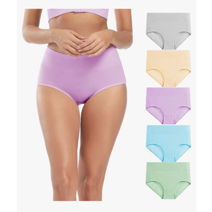 Molasus Women's Cotton Underwear High Waisted Full Coverage Ladies Panties (Regular & Plus Size)