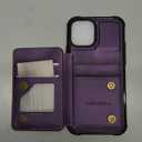 Vinich for iPhone 12/12 Pro Wallet Case with Card Holder, RFID Blocking Credit Slots Kickstand Shockproof Phone Cover Fit for iPhone 12/12 Pro 6.1" Purple