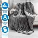 Cottonblue Sherpa Fleece Weighted Blanket 15 lbs for Adult, Flannel Cozy Plush Bed Blankets, Fuzzy Sherpa Weighted Blankets Full Size, Minky Soft Blanket for Sofa Bed, 48 x 72 inches, Grey