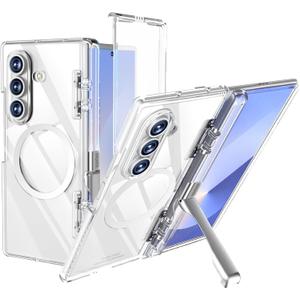 for Samsung Galaxy Z Fold7 Case, [Anti-Yellowing], [Compatible with Magsafe], [Invisible Kickstand & HD Screen Protector], Protective Phone Case for Samsung Galaxy Z Fold 7, Clear