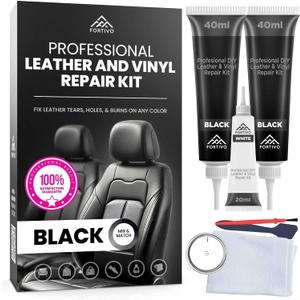 Professional Black Leather Repair Kit for Furniture, Couches, Boots, and Purses, Scratch Repair and Car Leather Restoration, All-Inclusive Vinyl Repair Kit, Quick and Easy to Use