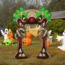 70" H Halloween Evil Clown Archway Cardboard Cutout Stand up Scary Decorations Clown Open Mouth Arch with Claws Life Size Photo Props for Halloween Circus Backdrop Party Supplies