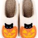 Slippers for Women Men Warm Fuzzy Cozy Slippers Anti-Slip House Indoor Outdoor Shoes (White)