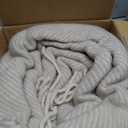 Bedsure 100% Wool Blanket for Women Gift - GentleSoft and Cozy, Lightweight Warm Christmas Blanket for Winter, Luxury Herringbone Throw for Couch, Beige, 50x60 Inches