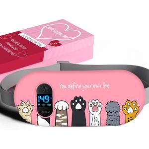 Portable Heating Pad for Period Cramps: Menstrual Heating Pad with Unique Design, Fast Heating Pad with 6 Heat Levels and 6 Massage Modes, Gifts for Her, Women, Teens and Girls (B-moonbeam-light)