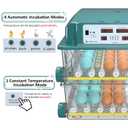 Incubators for Hatching Eggs 120, Chicken Egg Incubator with Automatic Egg Turning and Humidity Display, Temperature Control with 5 Automatic Incubation Modes, Incubation Day Counter