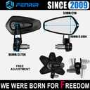 FENRIR CNC Aluminum Alloy Cafe Racer Black Motorcycle Bar End Mirrors Side Folding 22MM 7/8" inch Handlebar Mirror Universal Rear View For M6/M8 Standard Super Sport Naked Street Bike Scooter Minimoto