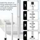 Sliding Door Security Bar for Sliding Glass Door 17-50 inch Adjustable Window Security Bar Heavy Duty Patio Door Security Bar Child Proof Anti Lift Door Jammer with Rubber Tips Home Apartment Hotel