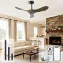Outdoor Ceiling Fan Without Light, 42Inch Smart Ceiling Fan with Remote & Voice Control for Alexa/Google, 3-Blade Wood Fan, Quiet DC Motor, 6 Speeds for Patio, Porch, Farmhouse, Bronze