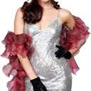 Geyoga Chandelle Boa Vintage Organza Boa 100g 6.5ft Flapper Accessories for Women Dancing Mardi Gras Party Decoration (Burgundy)