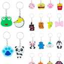 GADMEXILY 100pcs Cartoon Keychain for Kids Party Favors, Mini Cute Keyring for Classroom Prizes, Birthday Christmas Party Favors Gift, Goodie Bag Stuffers Supplies, 20 Colors