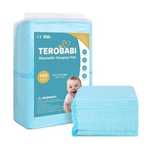 Disposable Changing Pads for Baby, 100 Pack 17.5"x13.5" Ultra Absorbency Diaper Changing Pad Liners, Baby Breathable Disposable Underpads Bed Pads Incontinence Pads, Leak-Proof Portable Baby Pads,Blue