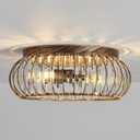 YYJLX Modern Crystal Ceiling Light Oil Rubbed Bronze Flush Mount Ceiling Light Fixture 3 Light Ceiling Chandelier for Hallway Bedroom Bathroom Foyer Living Room Dining Room Kitchen.