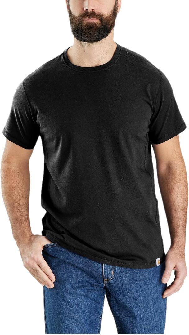 Carhartt Men's Big & Tall Force Relaxed Fit Midweight Short-Sleeve T-Shirt, Black, Large Tall