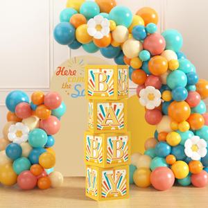 Here Comes the Son Baby Box for Boy Baby Shower Decor  Sunshine Boho Box with Letters for Gender Reveal & First Birthday Party Supplies Here Comes the Son Baby Box for Boy Baby Shower Decor  Sunshine Boho Box with Letters for Gender Reveal & First Birthday Party Supplies