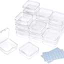 DUOFIRE Containers with Lids 24 Pack Plastic Box Clear Storage Containers Bead Organizer for Crafts, Jewelry, Small Items (2.1x2.1x0.8 Inches)