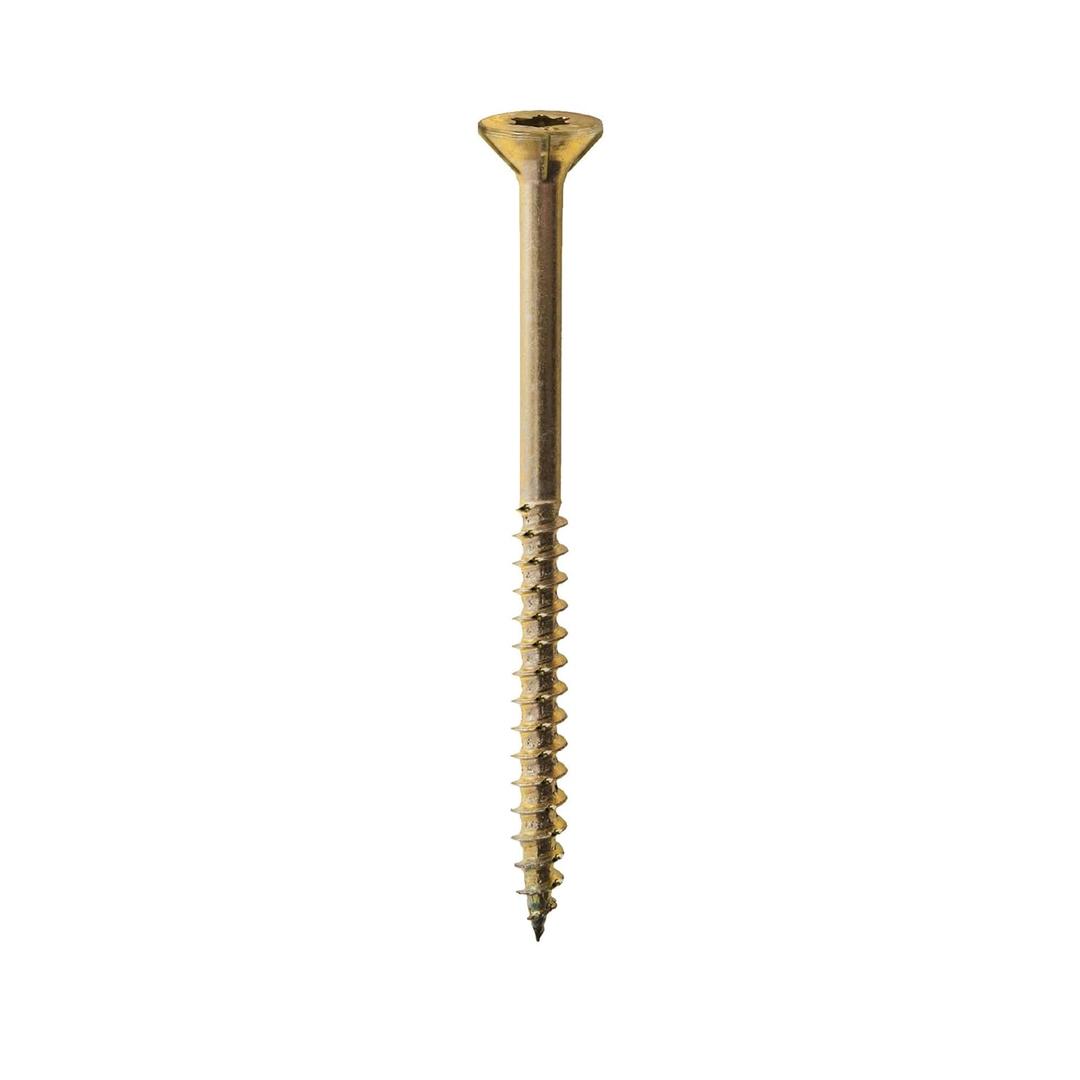 Nuvo Iron - #8 Construction Screw, 3", T25 Torx Head, Yellow Zinc Plating, 250 pcs/jar