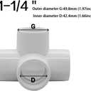 1-1/4“ Tee PVC Fitting 4 Way Elbow Connector, Furniture Grade 90 Degree Elbow Side Outlet, PVC Corner Fittings for Building Furniture Greenhouse Shed Pipe Fittings Tent Connection (Pack of 8)