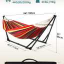 Anyoo 2 in 1 Hammock and Swinging Chair with Collapsible Steel Stand & Carrying Case,Portable & Adjustable,Easy Set Up for Outdoor,Indoor,Porch Swing,Patio,Garden,Camping Trip