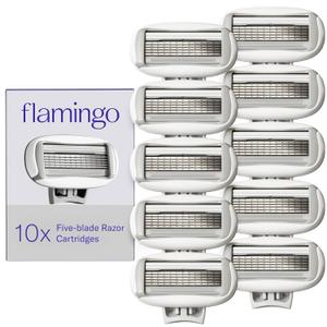 Flamingo Women's Original Razor Blade Refill Cartridges for Women - 10 Count - 5-Blade Shaving Razors for Women