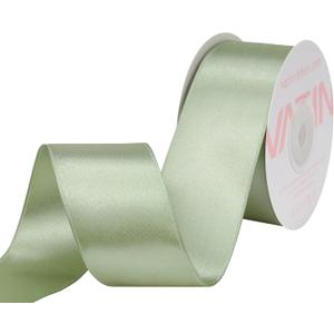 VATIN Sage Green Satin Wired Ribbon 1-1/2" Green Satin Wired Ribbon for Gift Wrapping Decoration Crafts Home Decor -Continous 10 Yards