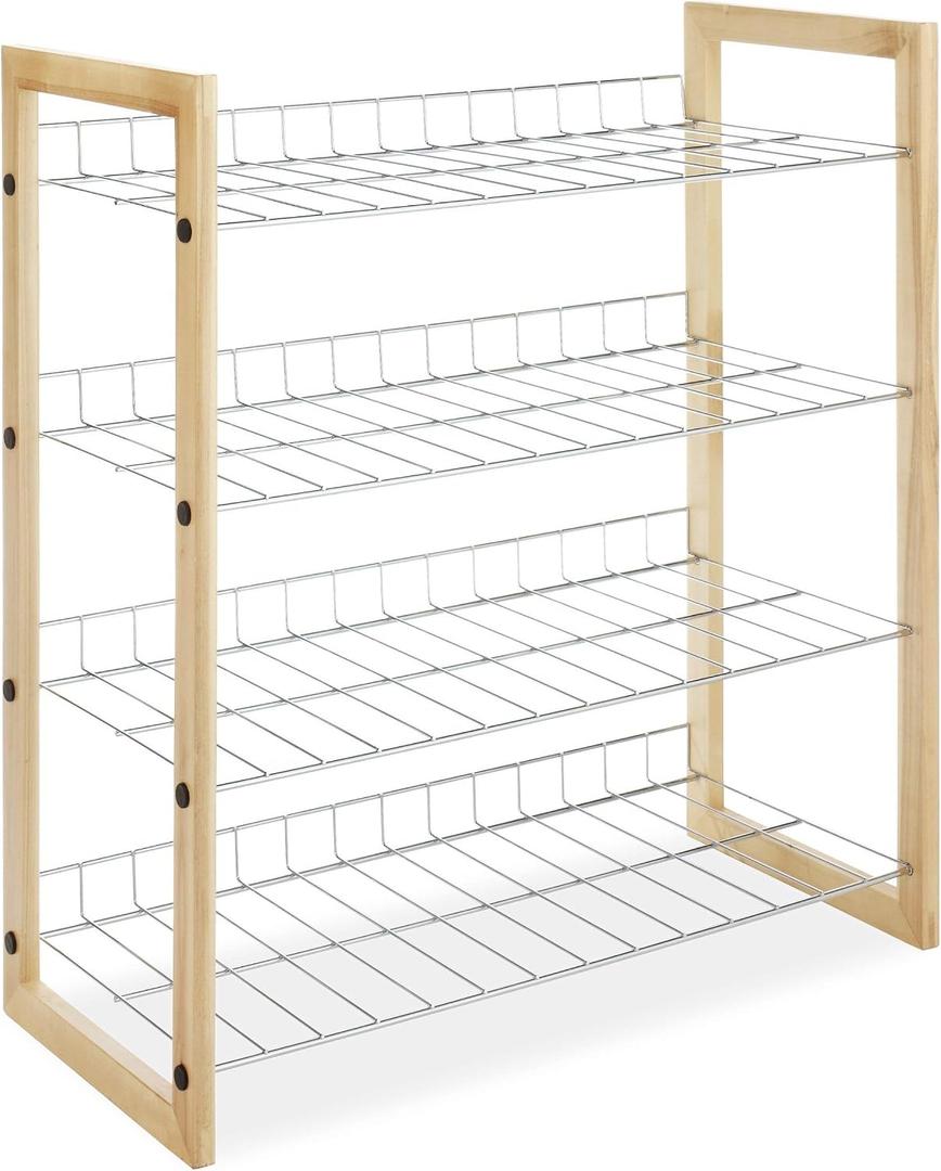 Whitmor Wood & Chrome 4 Tier Closet Shelf