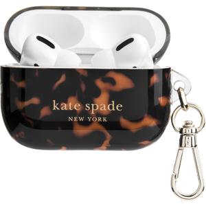 kate spade new york AirPods Pro Protective Case with Keychain Ring - Tortoiseshell, Compatible with AirPods Pro 2nd / 1st Generation