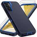 For Samsung Galaxy S22 Case : 14FT Military Grade Drop Protection & Anti-Slip Design S22 Phone Case with 2Pc HD Screen Protector,Shockproof/Dustproof/DropProof Protective Case for S 22-Navy Blue