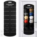 12 Pockets Hat Rack for Baseball Caps,Over the Door Hat Organizer for Closet,Over The Door Hats Rack for Storage Closet Wall,Hats Storage to Protec t and Display(Black,Size:136*46cm/53.54*25.2inch)