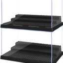 Pokiiulk Display Cases for Minifigures, 2 Mini-Figure Display Boxes Fits for Block Figures, Minifigures Cases with 3 Removable Stands Fits for Lego 95% Minifigs, Characters and Lego People, L, Black