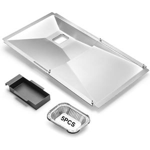 Adjustable Grease Tray, Drip Pan with Catch Pan fits Nexgrill, Charbroil, Dyna Glo, Kenmore, BHG, Master,Backyard, Uniflame,Expert, Galvanized Steel Replacement Part for 3/4/5Burner Gasgrill (24"-30") (24"-30" Grease Tray)