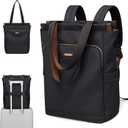 GOLF SUPAGS Convertible Laptop Backpack for Women Casual Daypack Notebook Tote Bag for Work College Travel Leisure (Black)