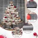 BROSHAN Christmas Tree Shower Curtain,Rustic Fabric Christmas Shower Curtains for Bathroom Winter Holiday Farmhouse Bathroom Decor Shower Curtain Set with Hooks, 78 inches Long