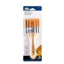 Royal & Langnickel - 3 Pack Golden Taklon Paint Brushes, Assorted Sizes